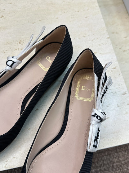 CD J'Adior Ballet Flat Black Technical Fabric 633064