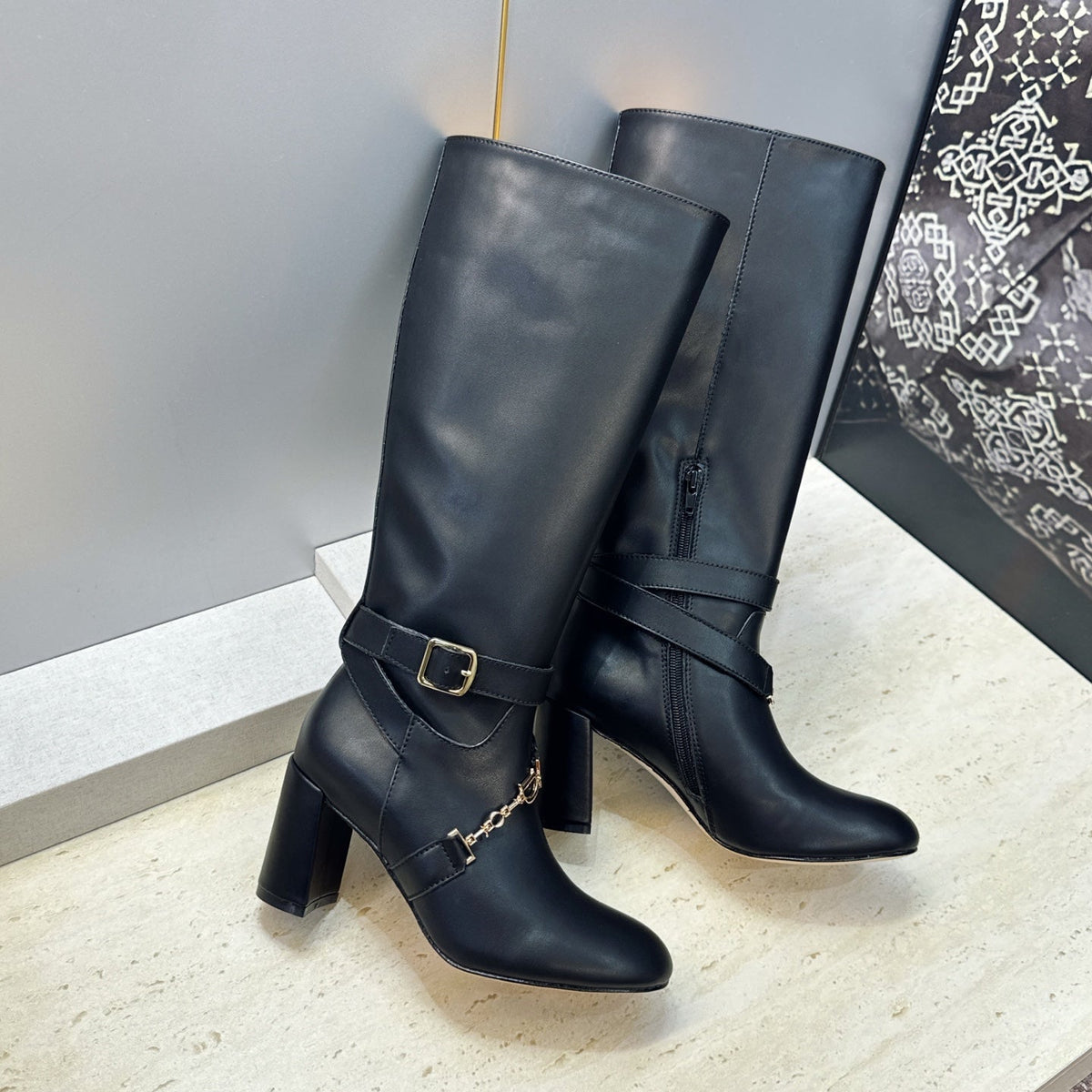 CD 26 Heel Knee-High Boots 8cm Calfskin 959602