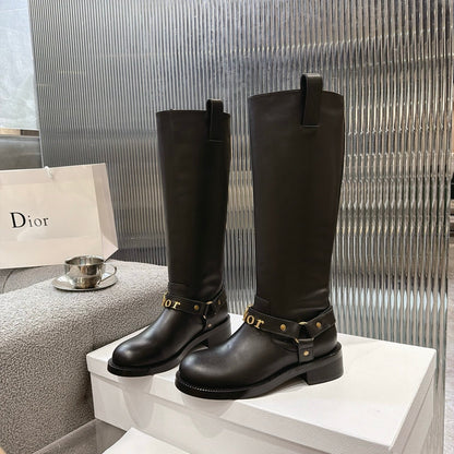 CD 26s Bolt Long Boot Black Calfskin 924107