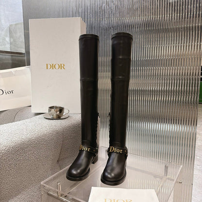 CD 26s Bolt Over-The-Knee Boot Black Calfskin 924099