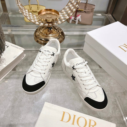 cd star sneaker white calfskin black suede