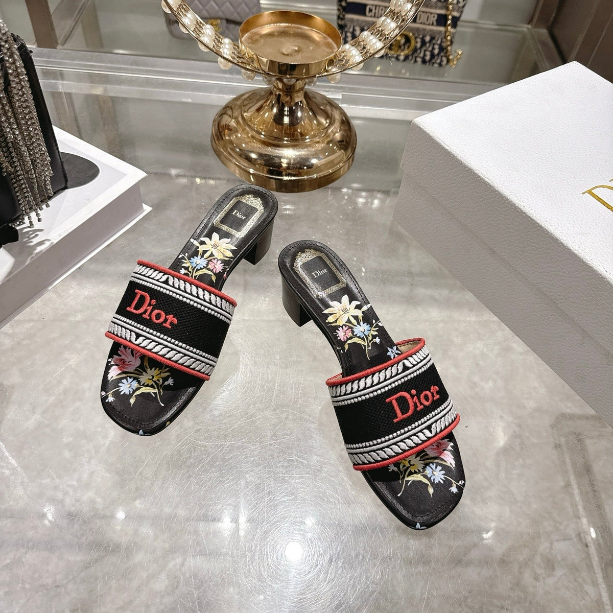 CD 26s Dway Slide 4.5cm Black Colorful Cotton 679874