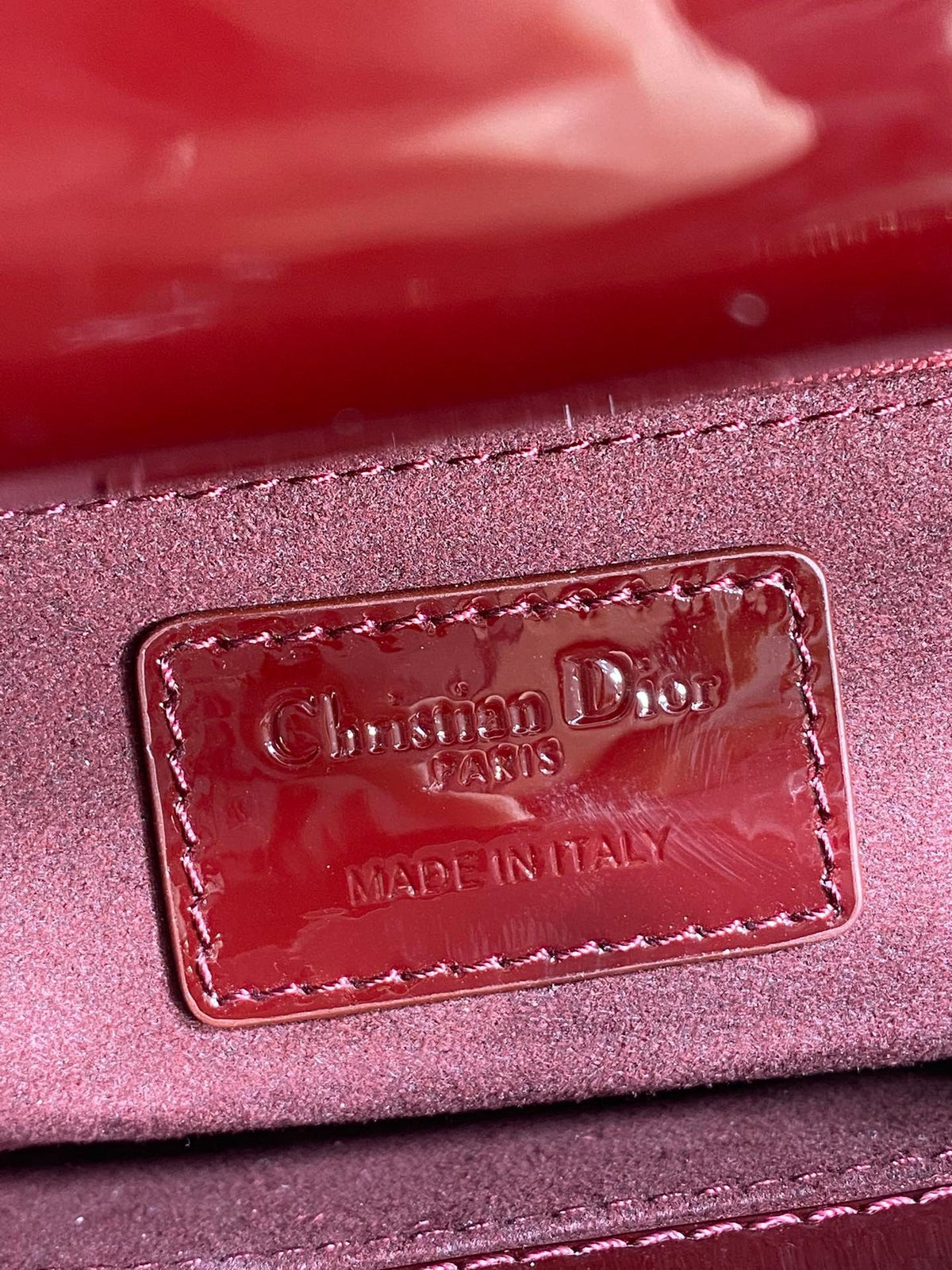 CD 2026 Bow Lady Dior 20cm Red Patent Leather 289215