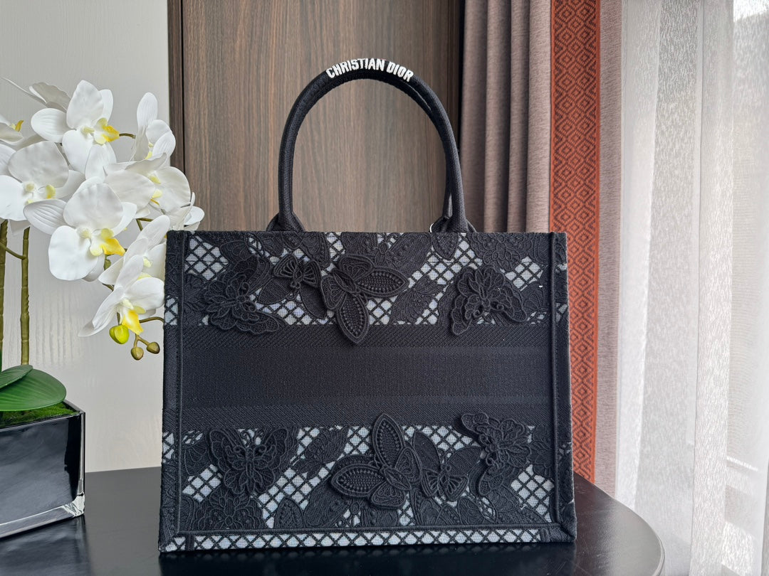 Medium CD Book Tote 36cm Butterfly Zodiac Black